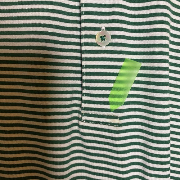 Clubhouse Collection Masters Green Stripe Golf Polo Shirt Mens Large Logo Preppy - Picture 8 of 8